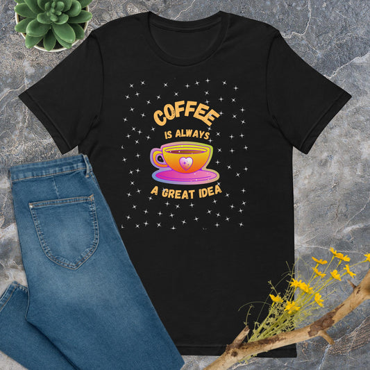 Coffee is Always a Great Idea on Stars - Bella+Canvas Unisex t-shirt