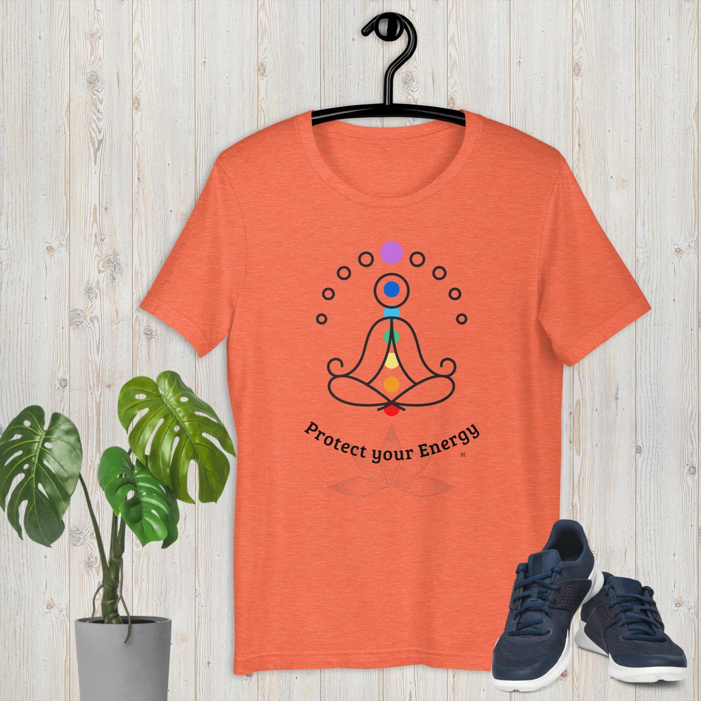 Protect Your Energy Chakras Reiki Yoga Unisex Bella+Canvas 3001 t-shirt by Premium Chakra MII Design