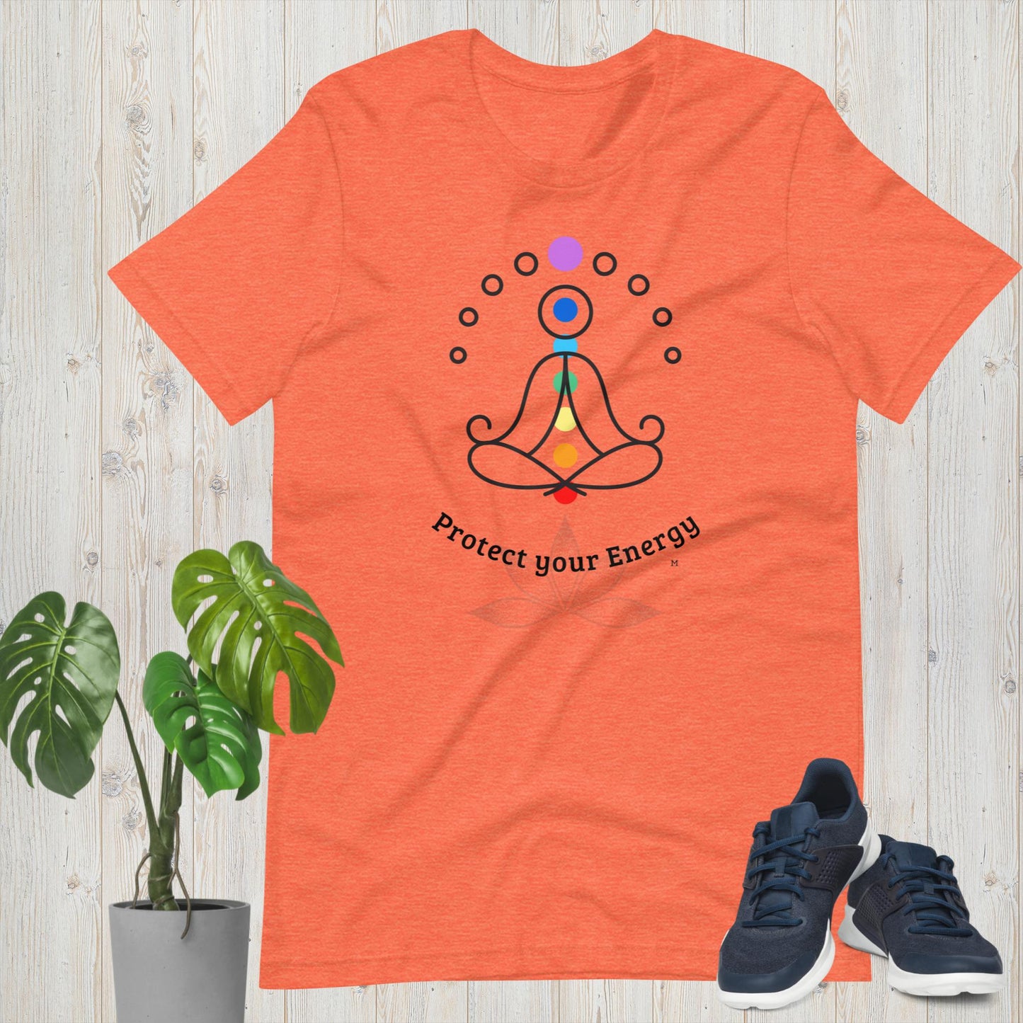 Protect Your Energy Chakras Reiki Yoga Unisex Bella+Canvas 3001 t-shirt by Premium Chakra MII Design