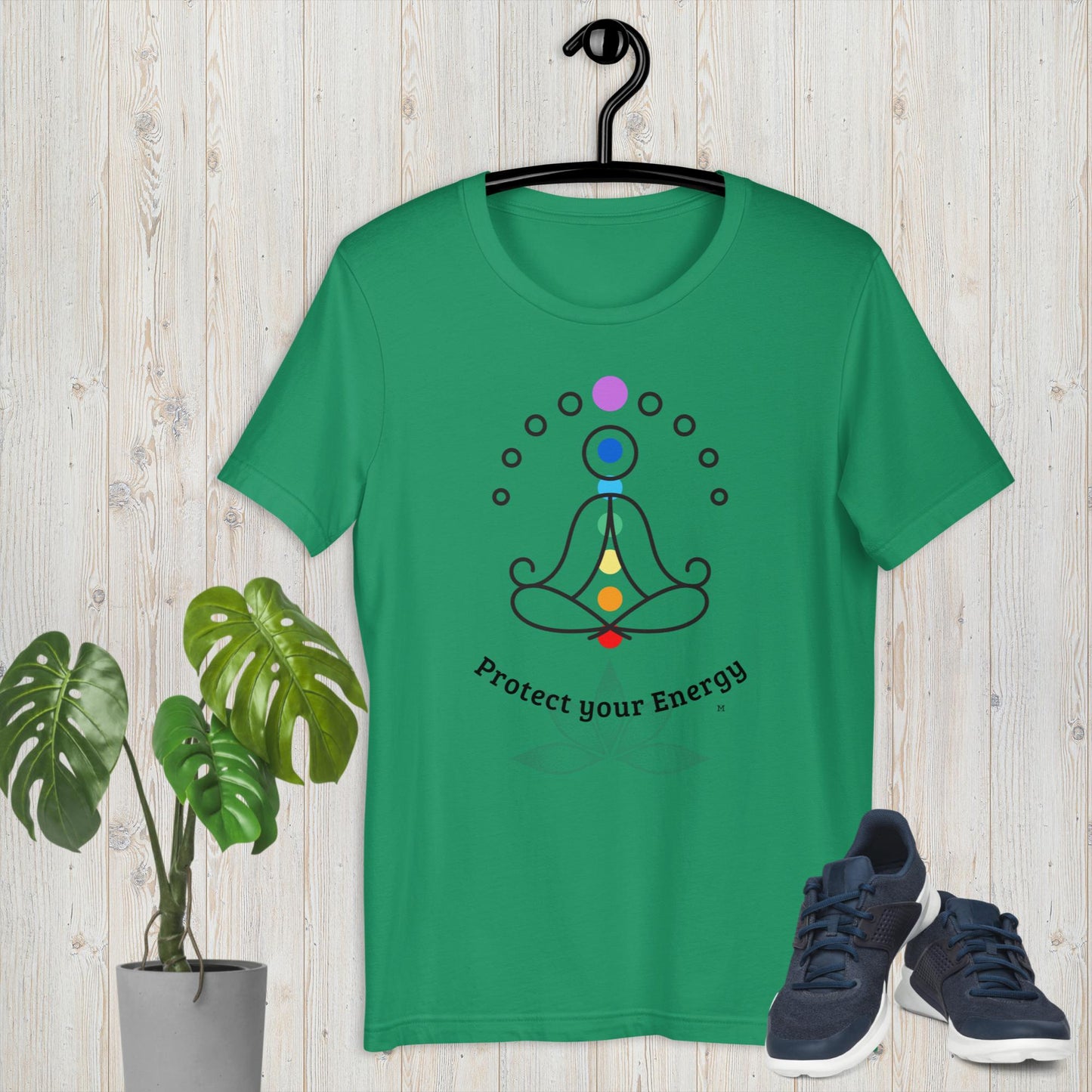 Protect Your Energy Chakras Reiki Yoga Unisex Bella+Canvas 3001 t-shirt by Premium Chakra MII Design