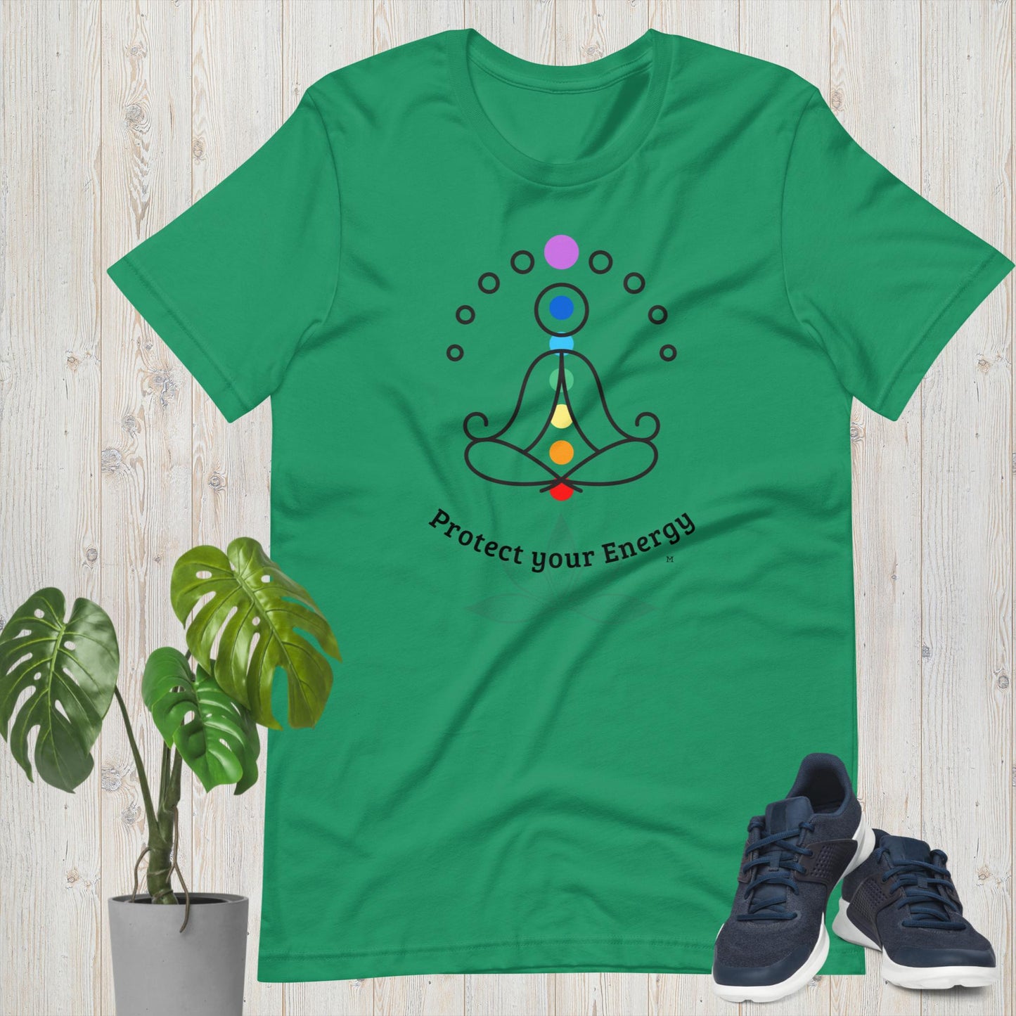 Protect Your Energy Chakras Reiki Yoga Unisex Bella+Canvas 3001 t-shirt by Premium Chakra MII Design