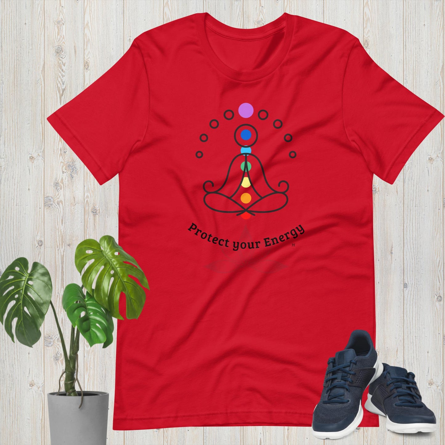 Protect Your Energy Chakras Reiki Yoga Unisex Bella+Canvas 3001 t-shirt by Premium Chakra MII Design