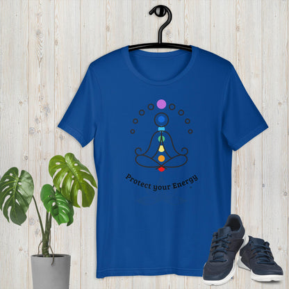 Protect Your Energy Chakras Reiki Yoga Unisex Bella+Canvas 3001 t-shirt by Premium Chakra MII Design