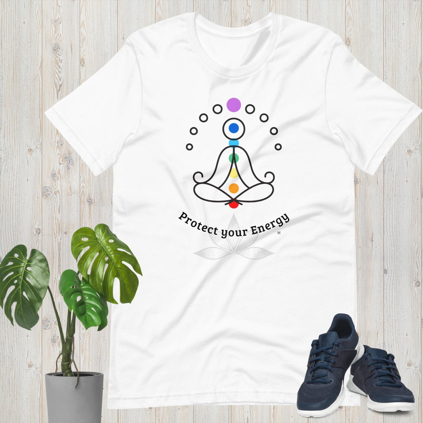 Protect Your Energy Chakras Reiki Yoga Unisex Bella+Canvas 3001 t-shirt by Premium Chakra MII Design