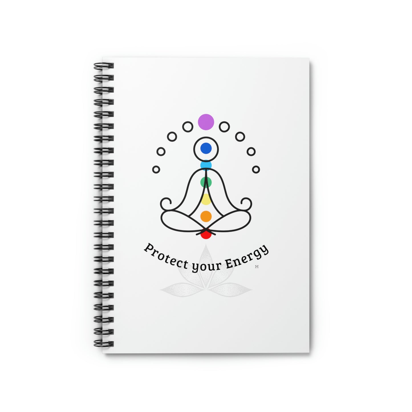 Journal - Protect your Energy Chakras Design - Spiral Notebook - Ruled Line