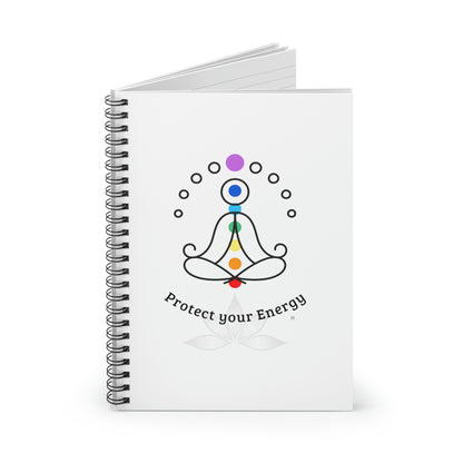Journal - Protect your Energy Chakras Design - Spiral Notebook - Ruled Line