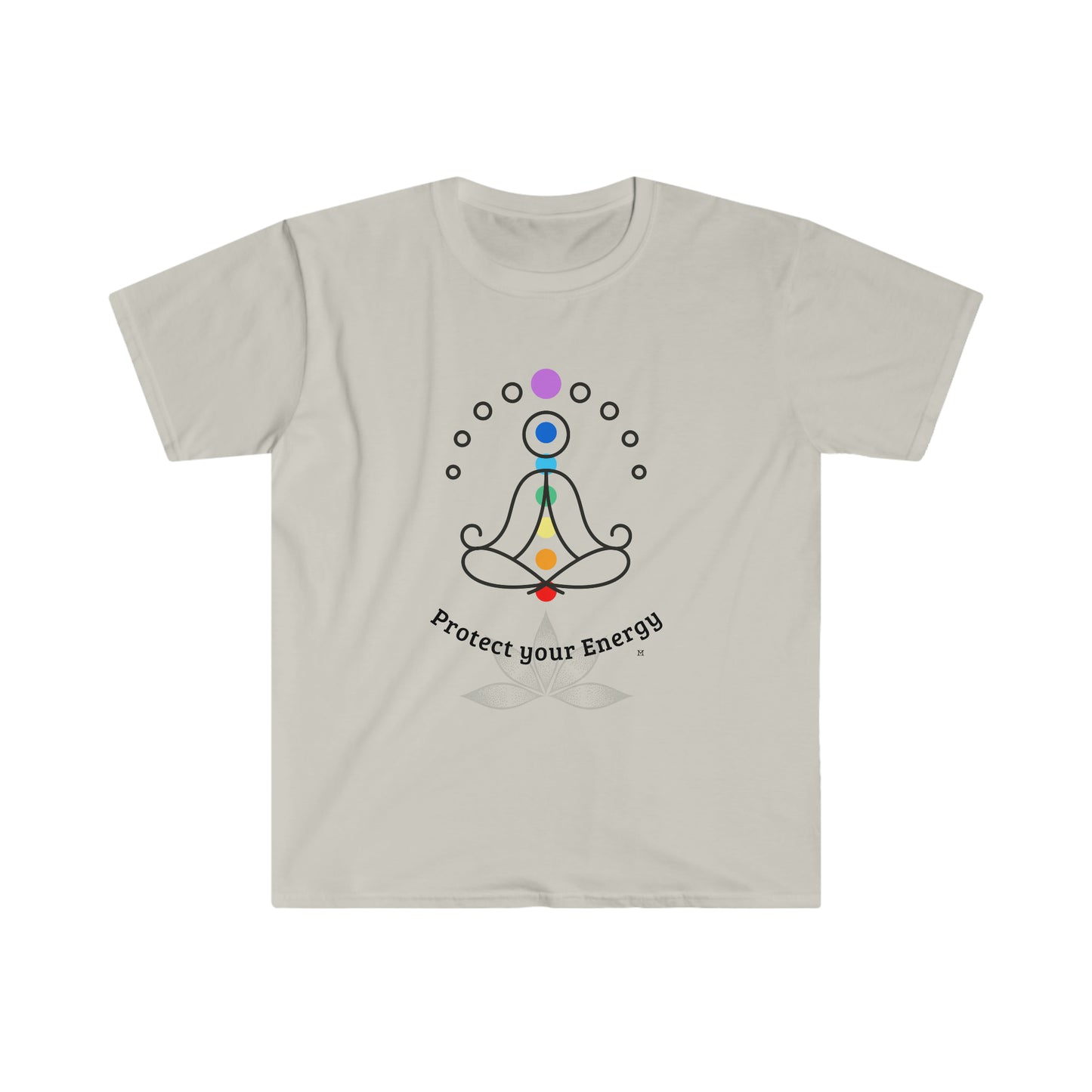 Protect Your Energy Chakras on Unisex Softstyle T-Shirt By MII Designs