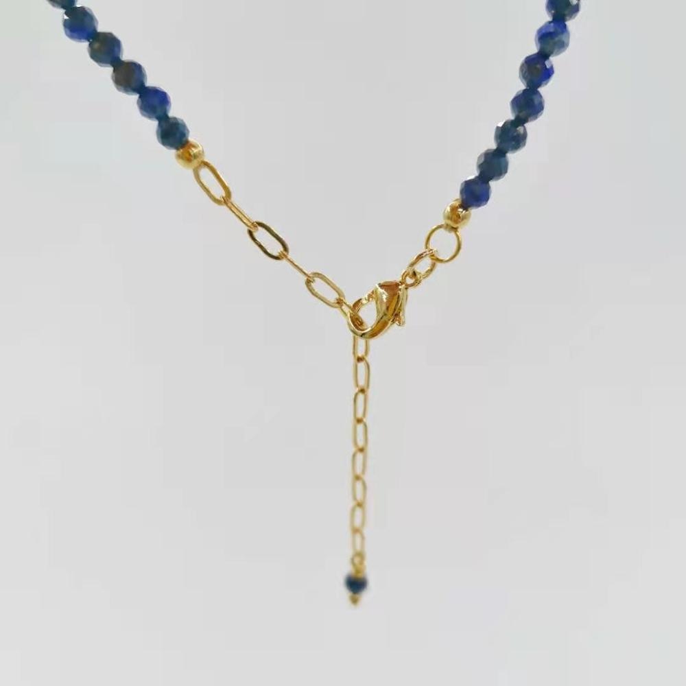 Delicate Faceted Lapis Lazuli Bracelet 14K Gold Filled Chain