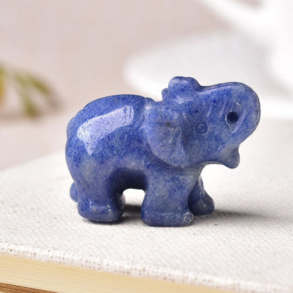 Natural Crystal Rose Quartz Elephant Amethyst Obsidian Animals Stone Crafts Small Decoration, Gift