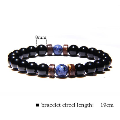Men's Volcanic Stone Chakra Bead Fashion Bracelet - Lava Stone Diffuser