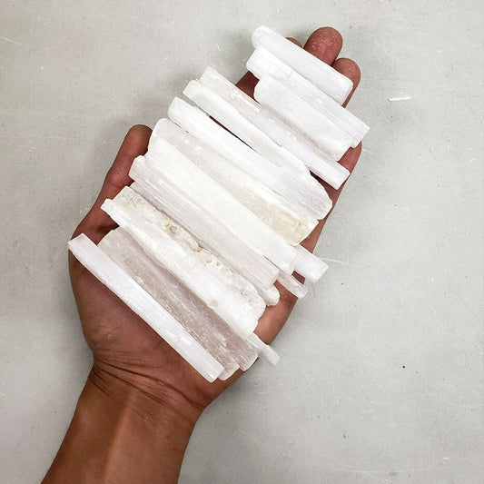 Selenite Sticks Clear Pure and Natural - Gypsum Reiki Energy Wands Minerals