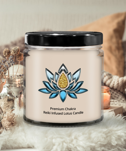 Lotus Candle *Infused with Reiki Energy* by Reiki Master ~ Premium Chakra Unscented