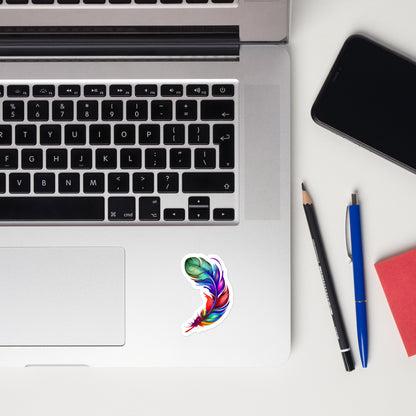 Colorful Feather Designs Bubble-free Stickers in 3 Sizes