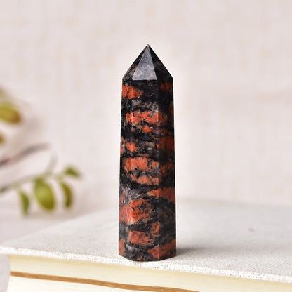 Red Labradorite Crystal Quartz Point for Healing and Energy Polished 50-80mm Stone (1pc)