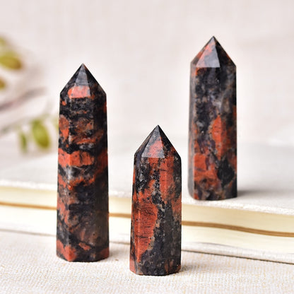 Red Labradorite Crystal Quartz Point for Healing and Energy Polished 50-80mm Stone (1pc)
